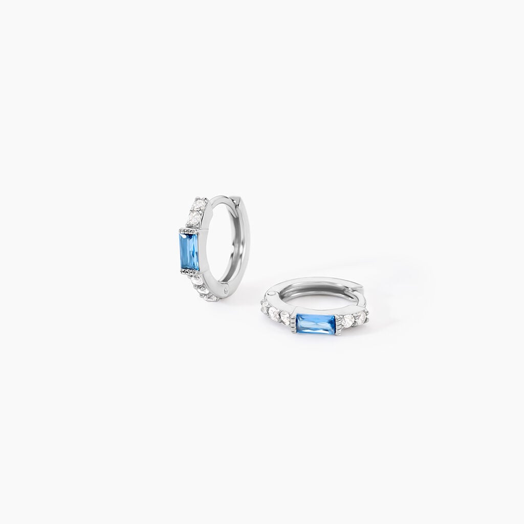 Creoles Rio Argent Blanc Oxyde De Zirconium - Cr&eacute;oles fantaisie Femme | Histoire d&rsquo;Or