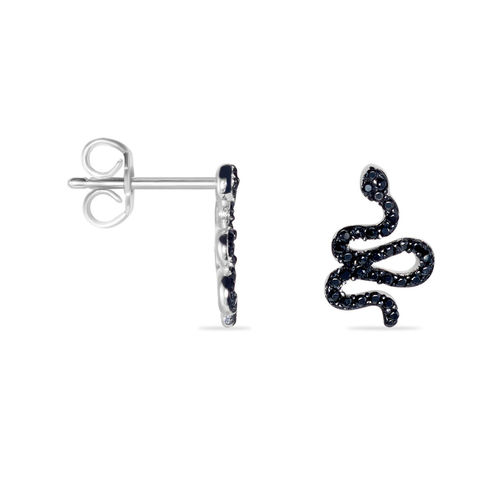 Boucles D'oreilles Puces Muses Argent Blanc Oxydes De Zirconium - Boucles d'oreilles empierr&eacute;es Femme | Histoire d&rsquo;Or