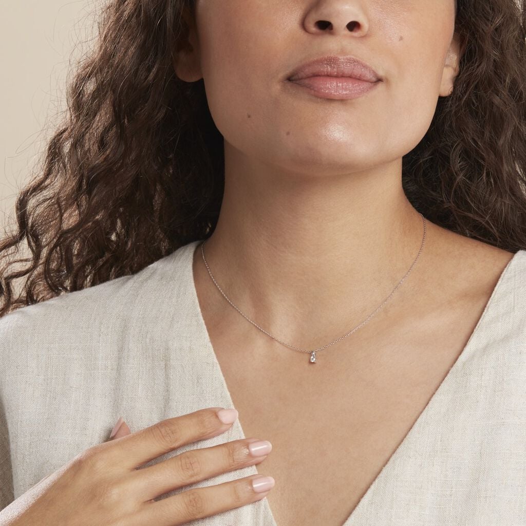 Pendentif One Or Blanc Diamant - Pendentifs empierr&eacute;s Femme | Histoire d&rsquo;Or