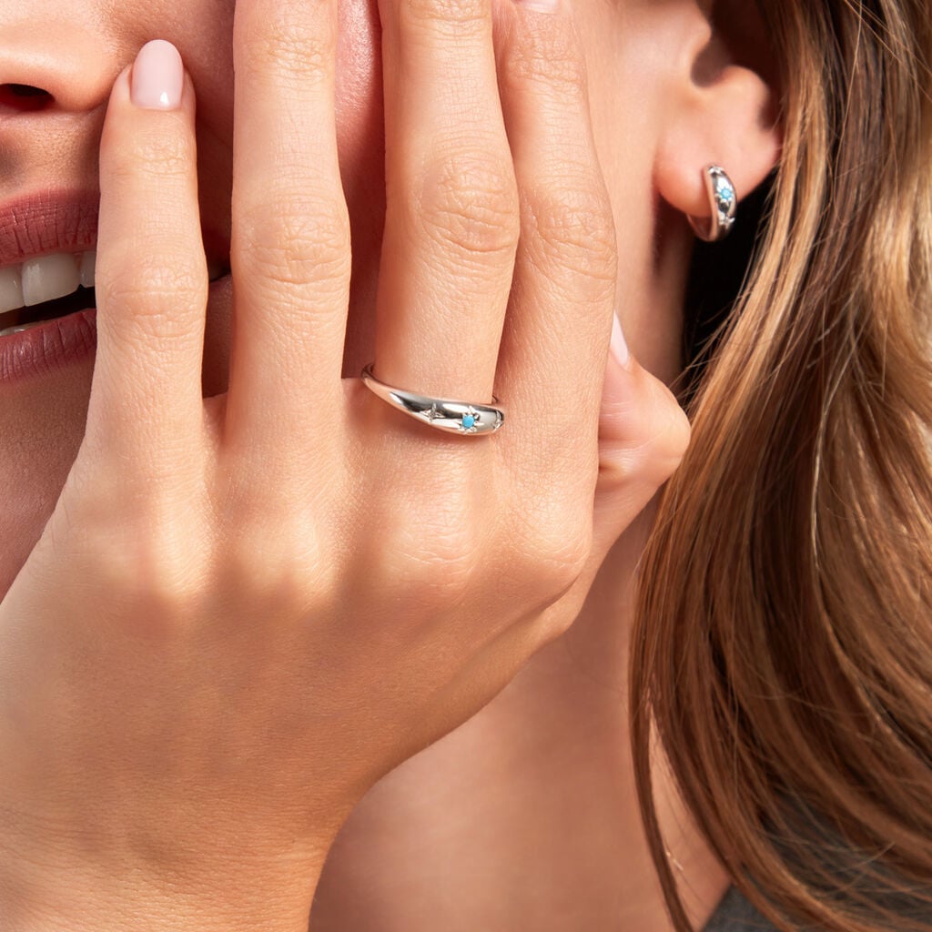 Bague Ocean Argent Blanc Oxyde De Zirconium - Bagues de fian&ccedil;ailles ronde Femme | Histoire d&rsquo;Or
