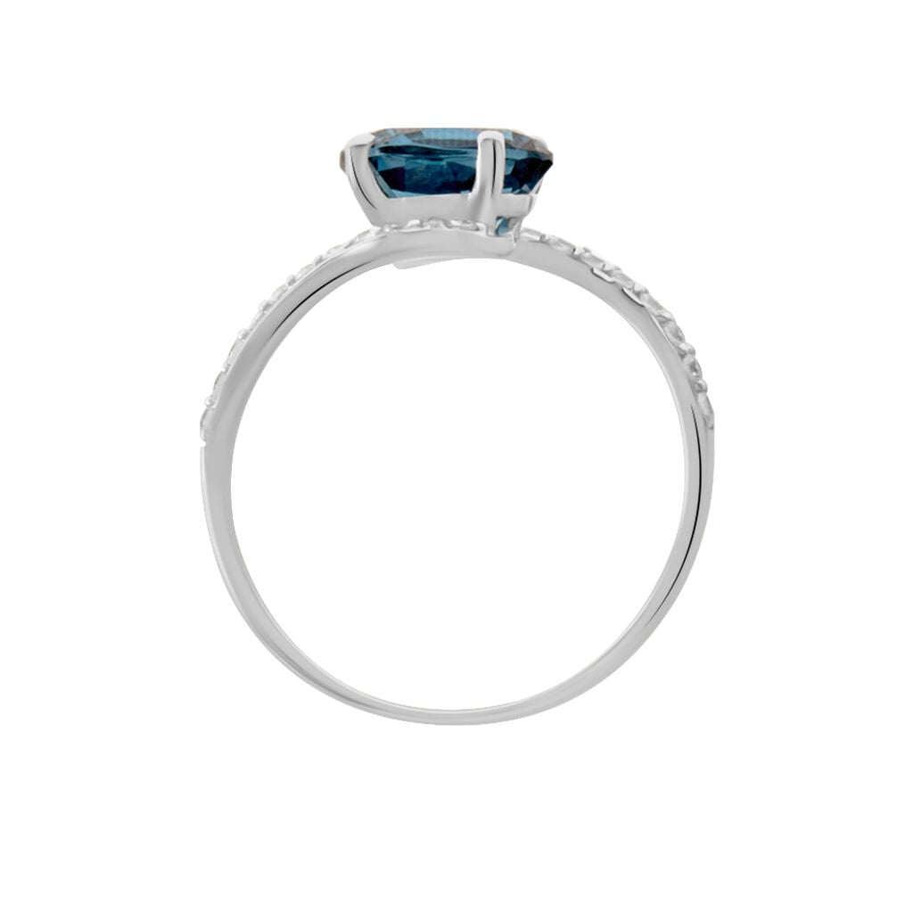 Bague Or Blanc Erwin Topaze Oxydes De Zirconium - Bagues de fian&ccedil;ailles ovale Femme | Histoire d&rsquo;Or