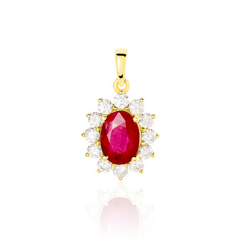 Pendentif Vladimir Or Jaune Rubis Et Diamant - Pendentifs empierr&eacute;s Femme | Histoire d&rsquo;Or
