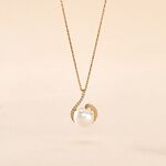 Collier Lucinda Or Jaune Perle De Culture Et Oxyde De Zirconium - Colliers pierre Femme | Histoire d&rsquo;Or