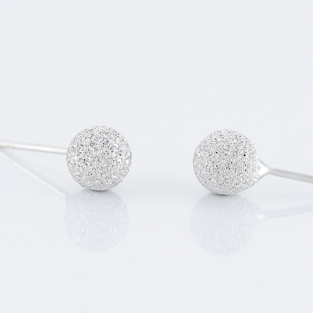 Boucles D'oreilles Puces Ayana Argent Blanc - Boucles d'oreilles fantaisie Femme | Histoire d&rsquo;Or