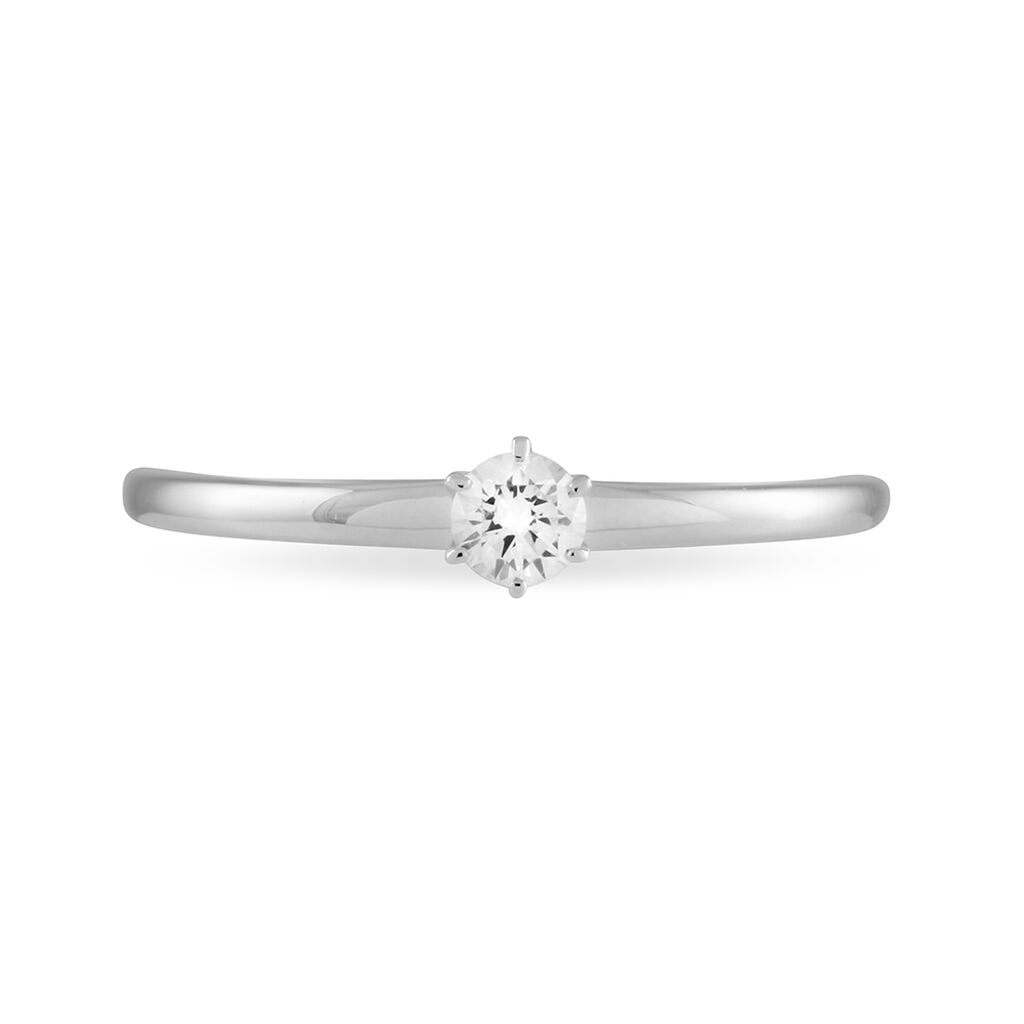 Bague Solitaire Natalia Or Blanc Diamant - Bagues de fian&ccedil;ailles vintage Femme | Histoire d&rsquo;Or