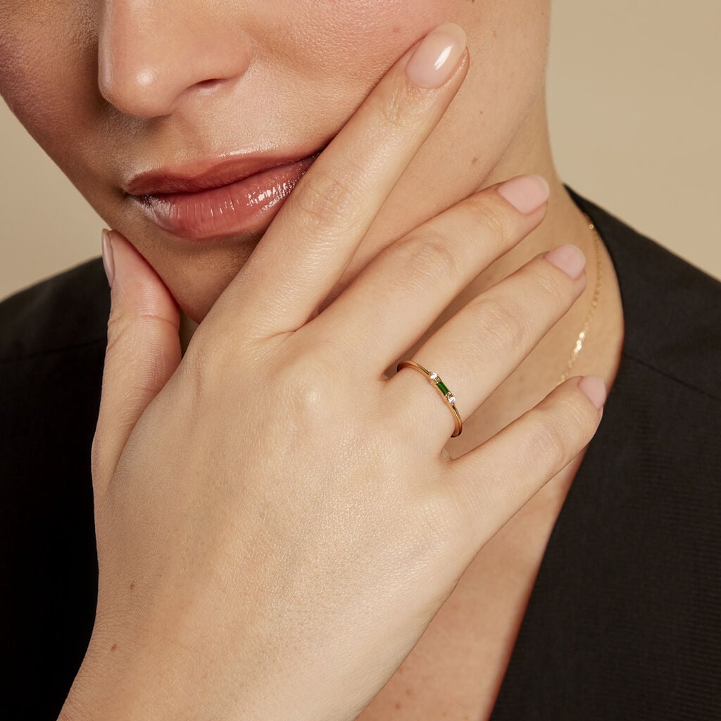 Bague Ylonna Plaque Or Jaune Oxyde De Zirconium - Bagues de promesse Femme | Histoire d&rsquo;Or