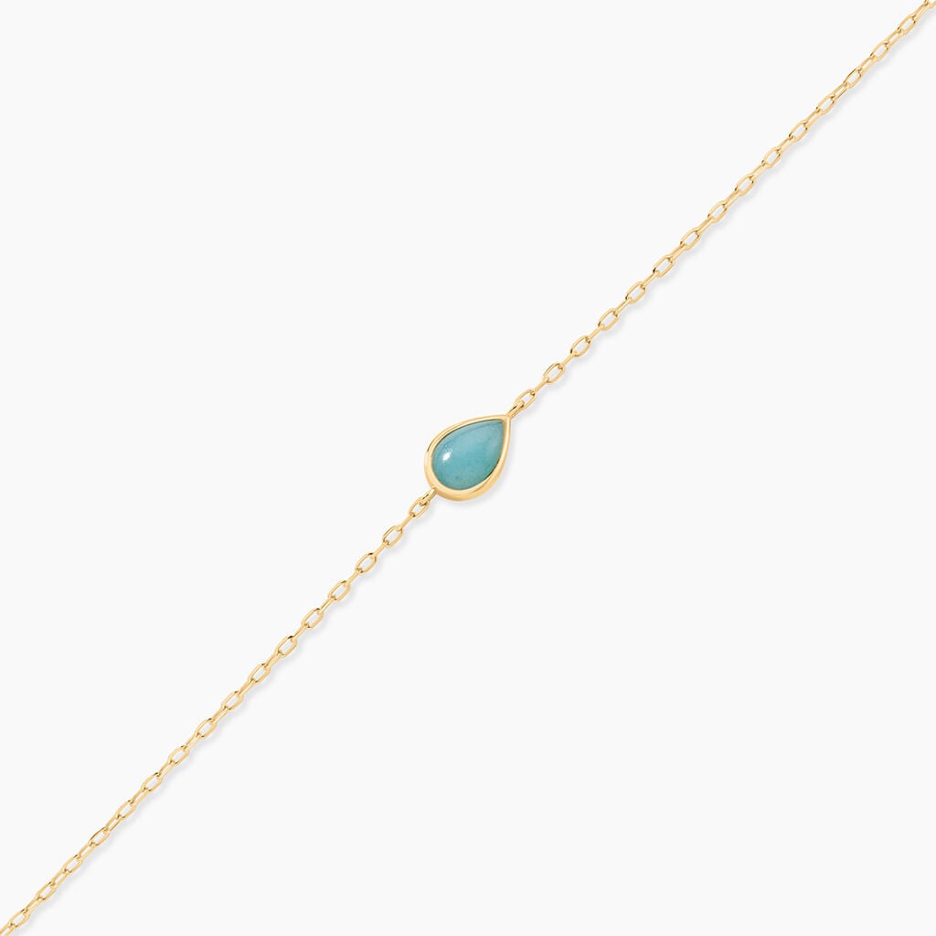 Bracelet Ond&eacute;e Or Jaune Amazonite - Bracelets Lithoth&eacute;rapie Femme | Histoire d&rsquo;Or