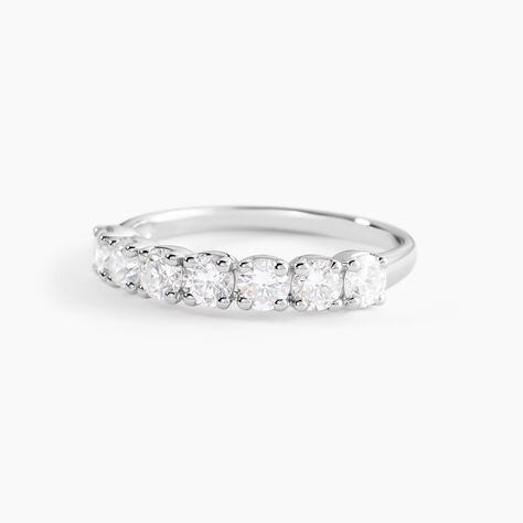 Demi-alliance Eloisa Or Blanc Diamants Synth&eacute;tique - Bagues 18 carats Femme | Histoire d&rsquo;Or