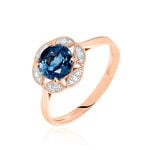 Bague Adryene Or Rose Topaze Et Oxyde De Zirconium - Bagues de fian&ccedil;ailles ronde Femme | Histoire d&rsquo;Or