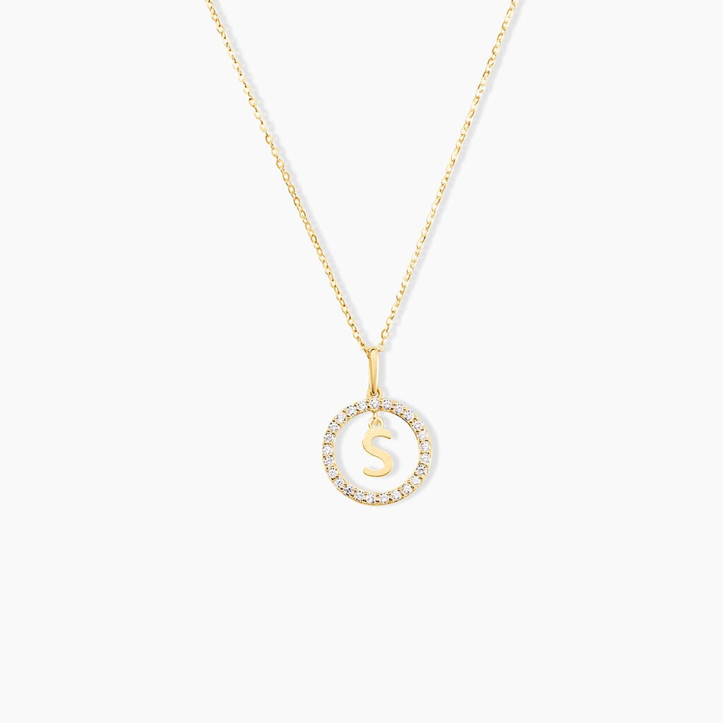 Pendentif Gabe Or Jaune Oxyde De Zirconium - Pendentifs empierr&eacute;s Femme | Histoire d&rsquo;Or