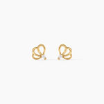 Boucles D'Oreilles Puces Edvige Argent Dor&eacute; A L'Or 750/1000 Oxyde De Zirconium - Boucles d'oreilles empierr&eacute;es Enfant | Histoire d&rsquo;Or