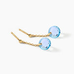 Boucles D'Oreilles Pendantes Ludmille Argent Dor&eacute; A L'Or 750/1000 Topaze - Boucles d'oreilles empierr&eacute;es Femme | Histoire d&rsquo;Or