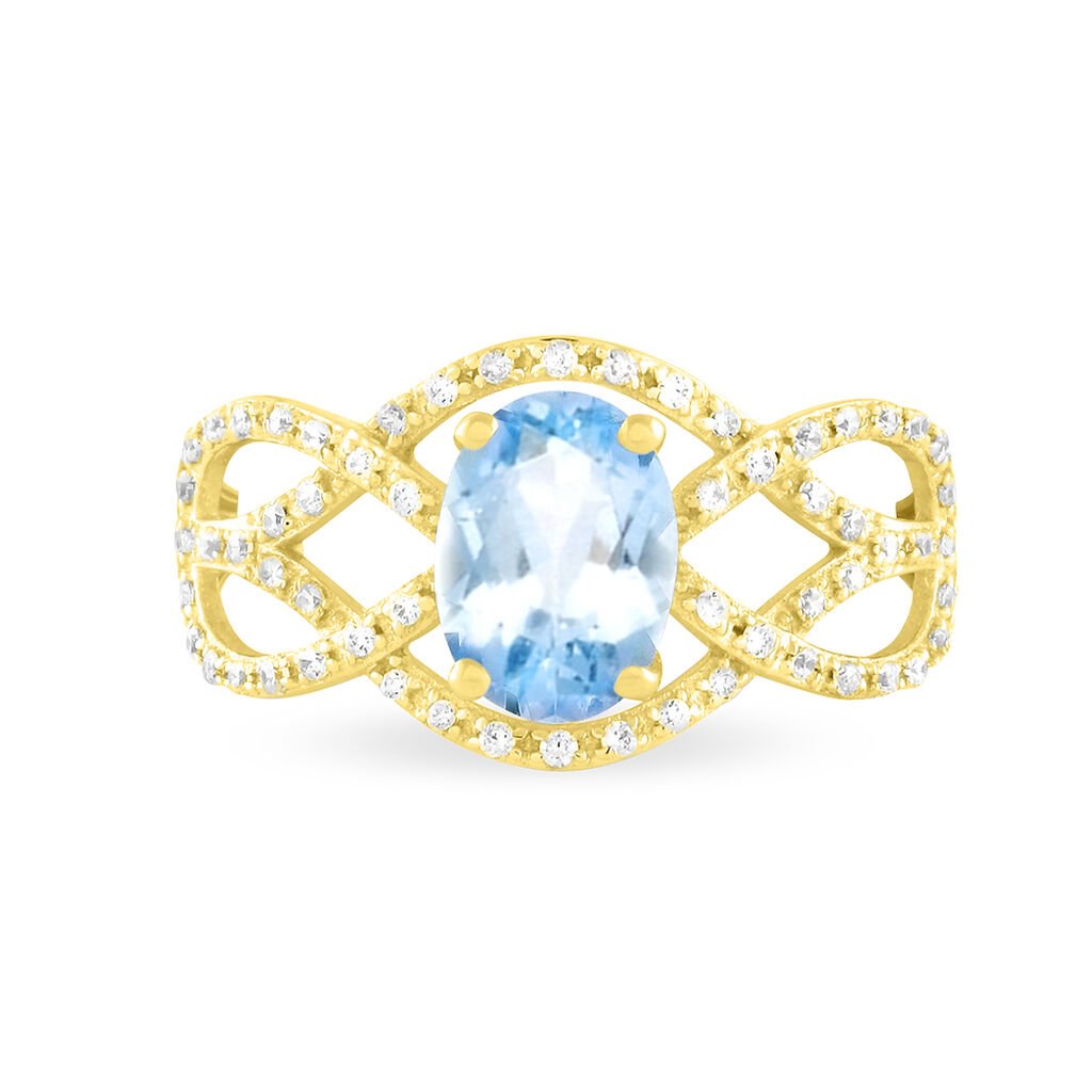 Bague Tina Or Jaune Topaze Et Diamant - Bagues de fian&ccedil;ailles ovale Femme | Histoire d&rsquo;Or
