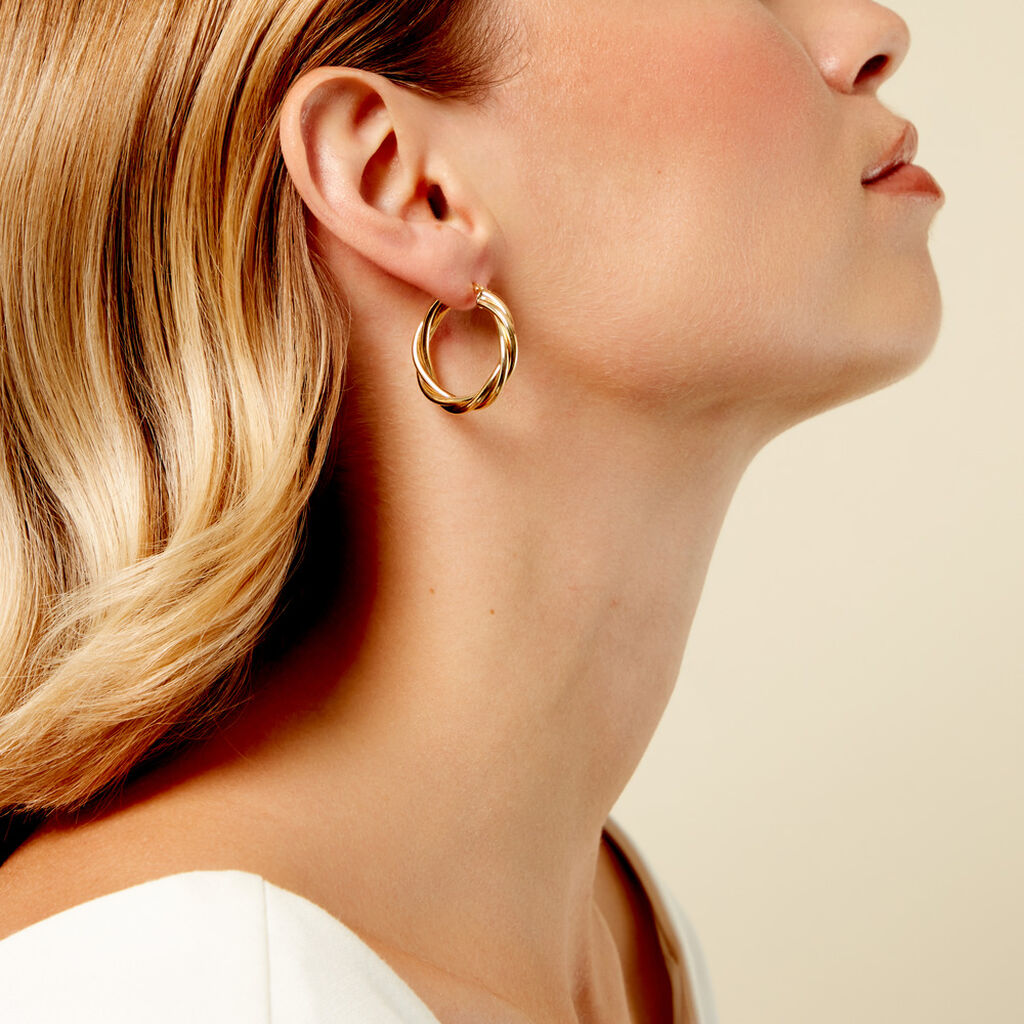 Cr&eacute;oles Tegan Or Jaune - Boucles d'oreilles 18 carats Femme | Histoire d&rsquo;Or