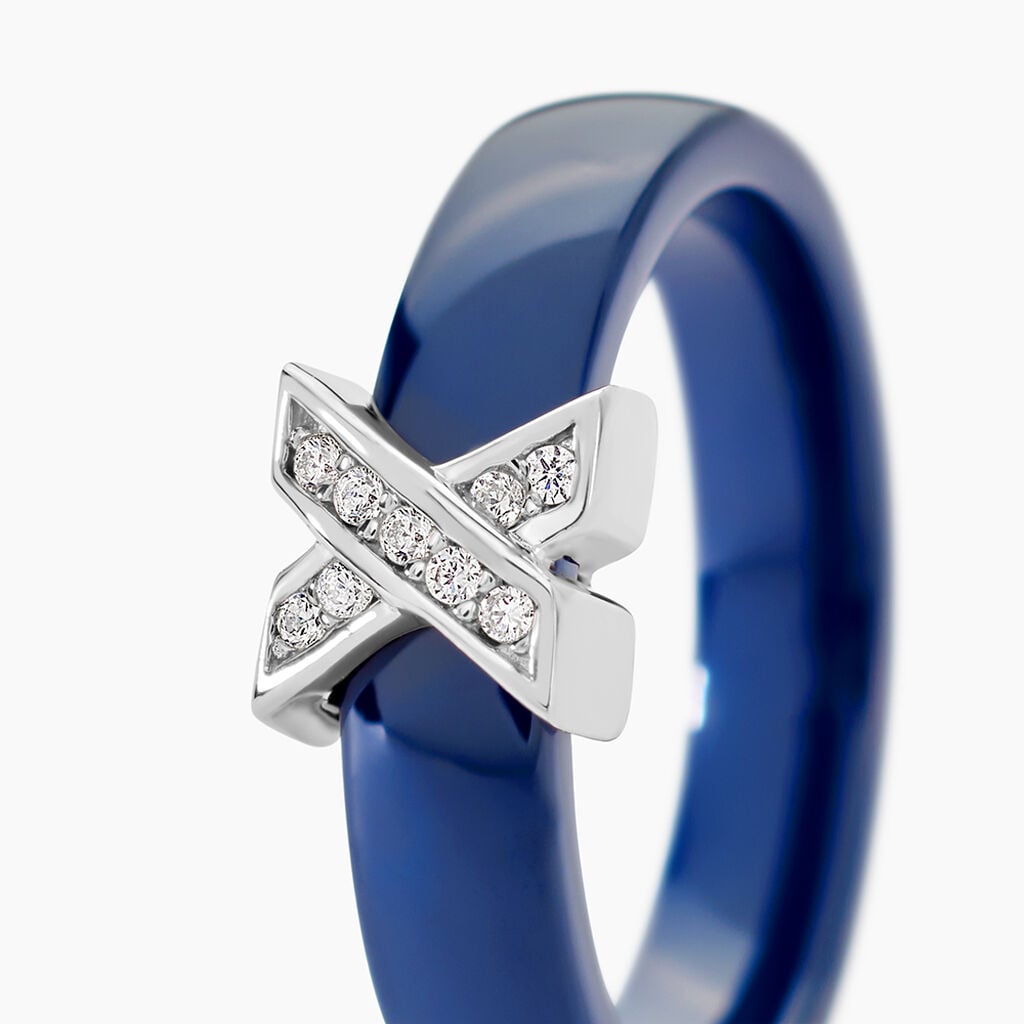Bague Edwin Argent Blanc C&eacute;ramique Oxyde - Bagues de promesse Femme | Histoire d&rsquo;Or