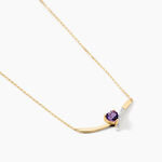 Collier Eva Or Jaune Amethyste Et Oxyde De Zirconium - Colliers pierre Femme | Histoire d&rsquo;Or