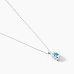 Collier Cindy Or Blanc Topaze Oxyde De Zirconium - Bijoux avec pierres Femme | Histoire d&rsquo;Or