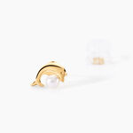 Boucles D'oreilles Puces Dyan Dauphin Or Jaune Perle De Culture - Clous d'oreilles Femme | Histoire d&rsquo;Or