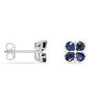 Boucles D'oreilles Puces Or Laura Blanc Saphir Et Diamant - Boucles d'oreilles pierres pr&eacute;cieuses Femme | Histoire d&rsquo;Or