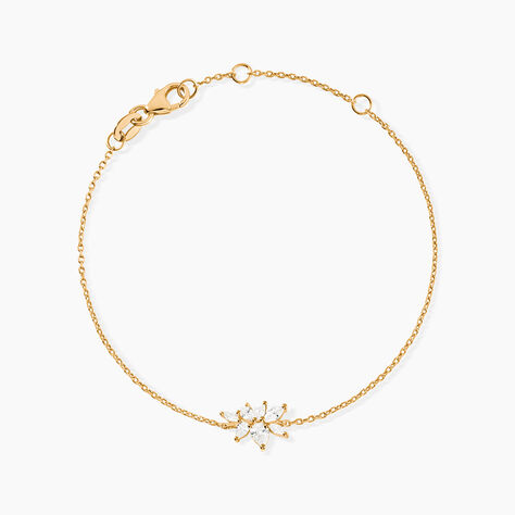 Bracelet Eglantine Plaqu&eacute; Or Jaune Oxyde De Zirconium - Bracelets Pierre Femme | Histoire d&rsquo;Or