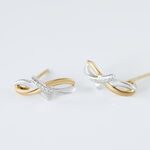 Boucles D'oreilles Puces Soukayna Or Bicolore Diamant - Boucles d'oreilles pierres pr&eacute;cieuses Femme | Histoire d&rsquo;Or