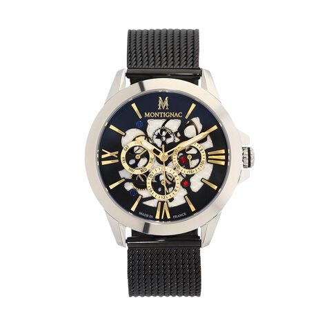Montre Montignac Round Noir - Montres &eacute;tanches Homme | Histoire d&rsquo;Or