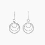 Boucles D'oreilles Pendantes Lilia Argent Blanc - Boucles d'oreilles pendantes Femme | Histoire d&rsquo;Or