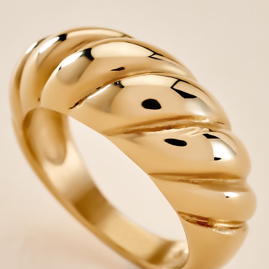 Bague Clive Acier Dor&eacute; - Bagues fantaisie Femme | Histoire d&rsquo;Or