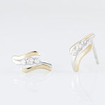 Boucles D'oreilles Pendantes Mayline Or Bicolore Diamant - Boucles d'oreilles pierres pr&eacute;cieuses Femme | Histoire d&rsquo;Or
