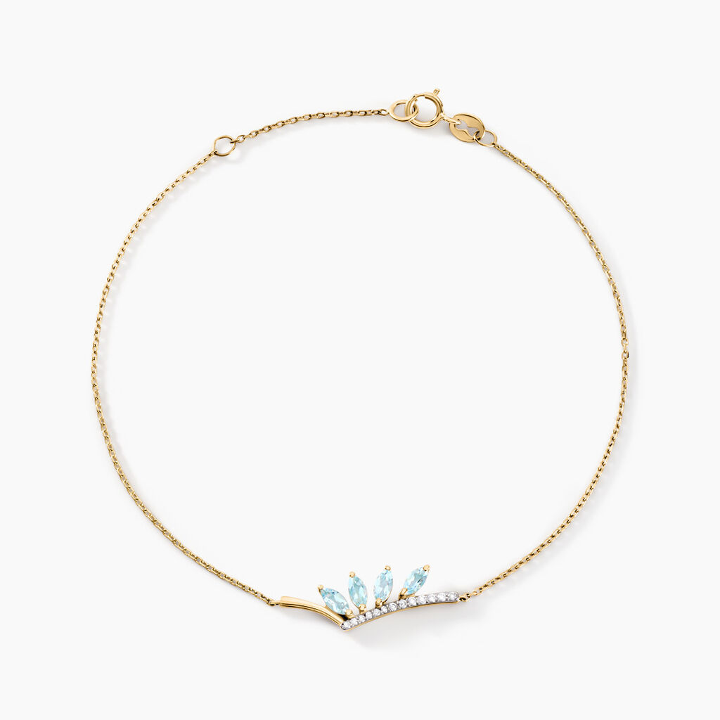 Bracelet Tiara Or Jaune Topaze Oxyde De Zirconium - Bracelets Pierre Femme | Histoire d&rsquo;Or