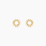 Boucles D'Oreilles Puces Sunlight Argent Dor&eacute; A L'Or 750/1000 - Boucles d'oreilles fantaisie Femme | Histoire d&rsquo;Or