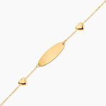 Bracelet Identit&eacute; Gaspardine Maille For&ccedil;at Or Jaune - Gourmettes Enfant | Histoire d&rsquo;Or