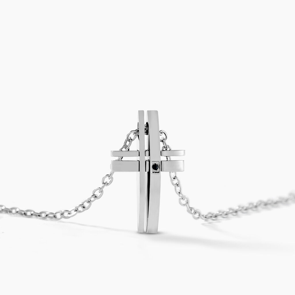 Collier Ruya Acier Blanc Oxyde De Zirconium - Colliers fantaisie Homme | Histoire d&rsquo;Or