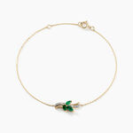 Bracelet Angie Or Jaune Emeraude Diamant - Bracelets Pierre Femme | Histoire d&rsquo;Or