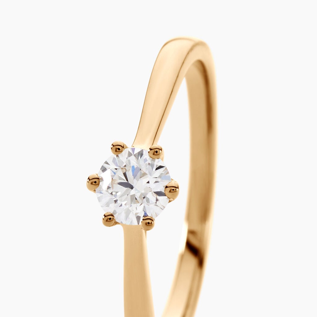 Bague Solitaire Athena Or Jaune Diamant - Bagues de fian&ccedil;ailles vintage Femme | Histoire d&rsquo;Or