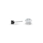 Boucles D'oreilles Puces Doreen Carre Or Blanc Oxyde De Zirconium - Boucles d'oreilles empierr&eacute;es Femme | Histoire d&rsquo;Or
