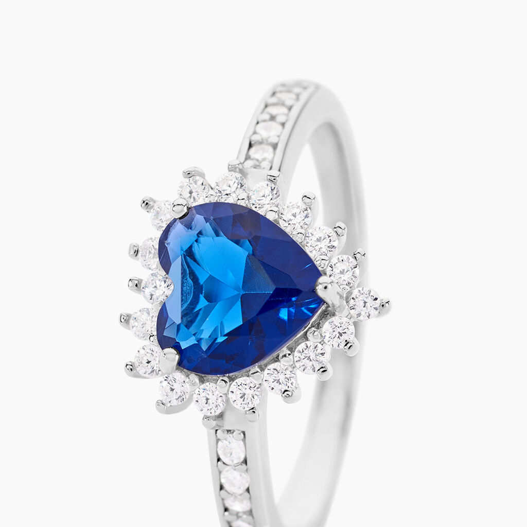Bague Sphinx Argent Blanc Pierre Et Oxyde De Zirconium - Bagues de promesse Femme | Histoire d&rsquo;Or