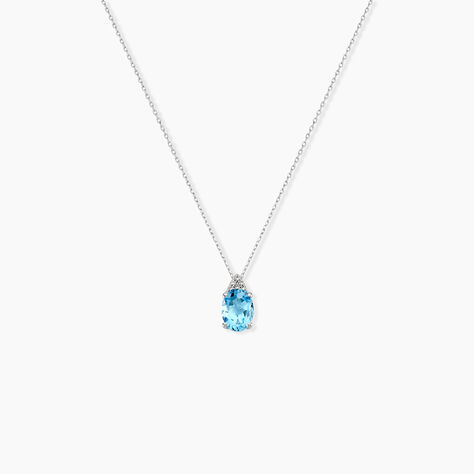 Collier Britney Or Blanc Topaze Et Oxyde De Zirconium - Anniversaire Femme | Histoire d&rsquo;Or