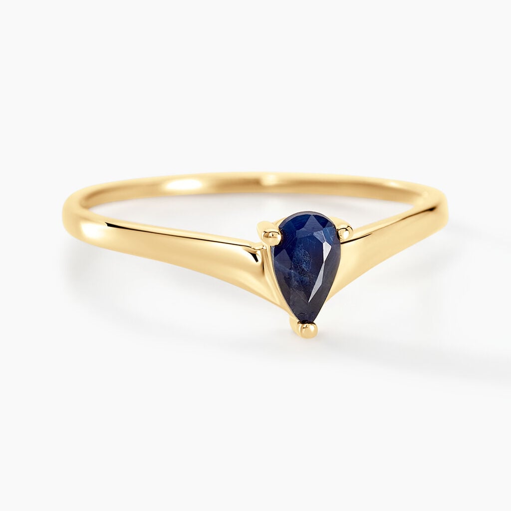 Bague Solitaire Pluie D'Eclat Or Jaune Saphir - Bagues de fian&ccedil;ailles vintage Femme | Histoire d&rsquo;Or