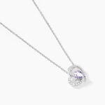 Collier Eliana Or Blanc Amethyste Et Oxyde De Zirconium - Colliers pierre Femme | Histoire d&rsquo;Or