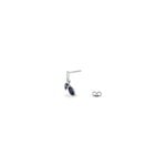 Boucles D'oreilles Pendantes Navette Or Blanc Saphir - Boucles d'oreilles pierres pr&eacute;cieuses Femme | Histoire d&rsquo;Or