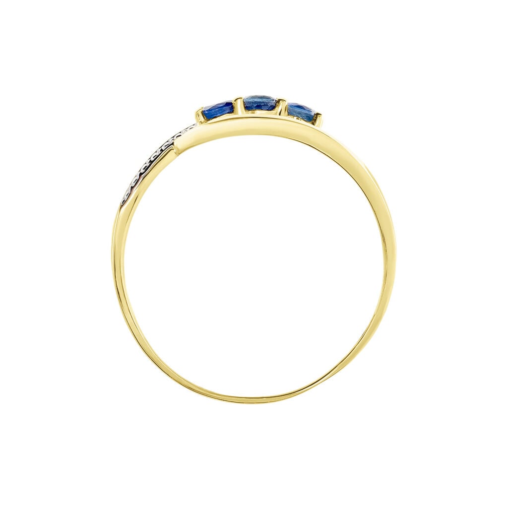 Bague Aurora Or Bicolore Saphir Et Diamant - Bagues de fian&ccedil;ailles vintage Femme | Histoire d&rsquo;Or