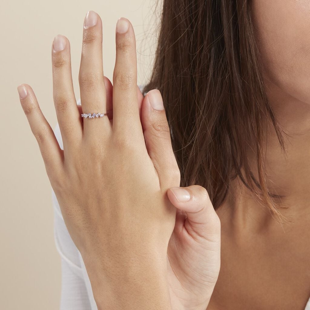 Bague Adonia Argent Blanc Oxyde De Zirconium Bleu - Bagues avec pierre Femme | Histoire d&rsquo;Or