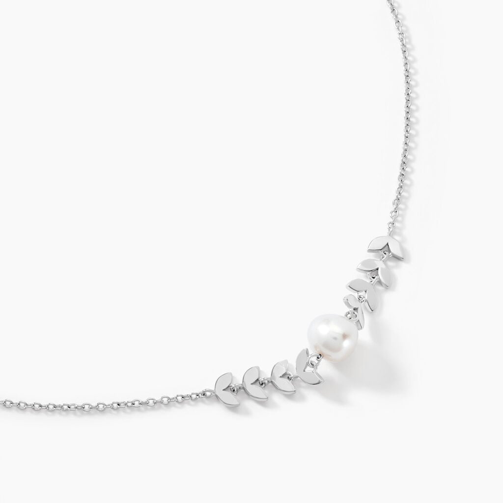 Collier Giacobbe Argent Blanc Perle De Culture - Colliers pierre Femme | Histoire d&rsquo;Or