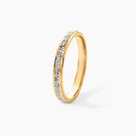 Alliance Grain De Folie Diamantee Ruban Plat Or Bicolore - Alliances Classiques Unisex | Histoire d&rsquo;Or