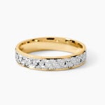 Alliance Grain De Folie Diamantee Ruban Plat Or Bicolore - Alliances Classiques Unisex | Histoire d&rsquo;Or