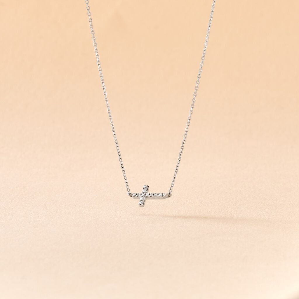 Collier Like A Virgin Or Blanc Oxyde De Zirconium - Bijoux avec pierres Femme | Histoire d&rsquo;Or