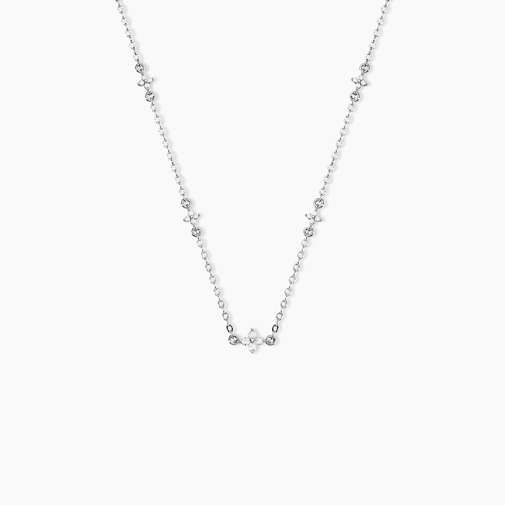 Collier Clova Argent Blanc Oxyde De Zirconium - Colliers fantaisie Femme | Histoire d&rsquo;Or