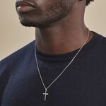 Pendentif Desilia Cisel&eacute;e Argent Blanc - Pendentifs croix Famille | Histoire d&rsquo;Or