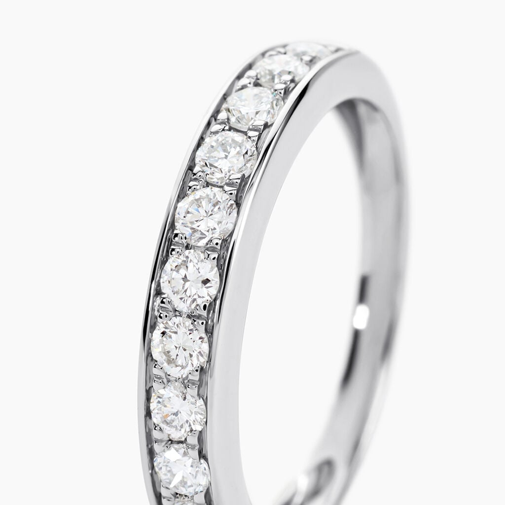 Alliance Rhea Ld Platine Blanc Diamant Synth&eacute;tique - Alliances avec pierres Femme | Histoire d&rsquo;Or
